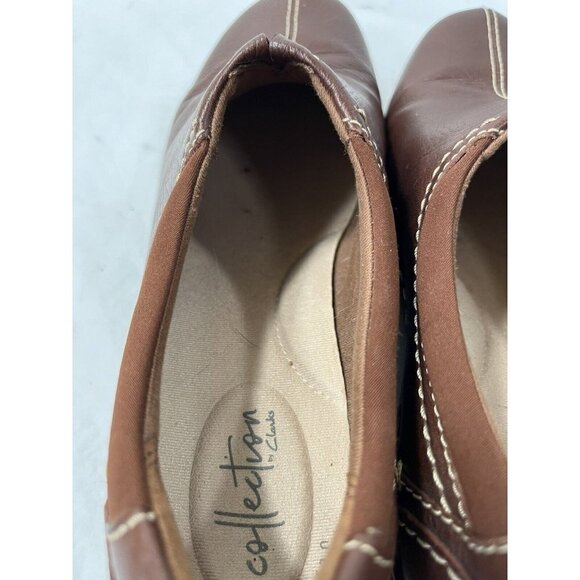 Clarks Collection Ashland Slip-On Comfort Shoes Style 22545 US Size 8.5 M Brown - Picture 6 of 12